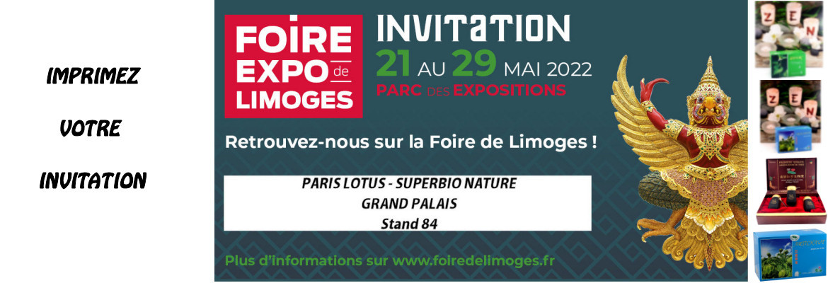 Invitation foire de Limoges - Paris Lotus - Grand Palais Stand 84